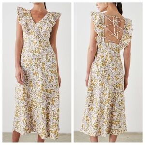 Rails Constance Linen Midi Dress Tansy Size Large Sun Dress Sundress Brunch NWT
